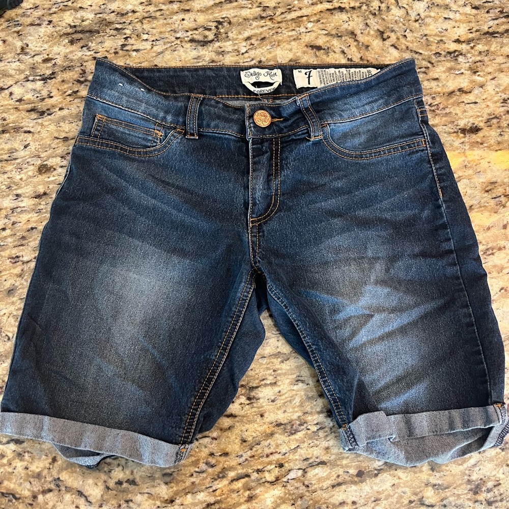 Indigo Rein Classic Blue Denim Shorts